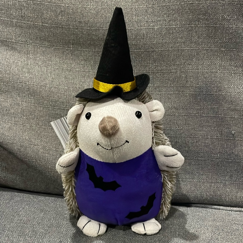 Huntington Home Halloween Mini Hedgehog in Witch and bats costume